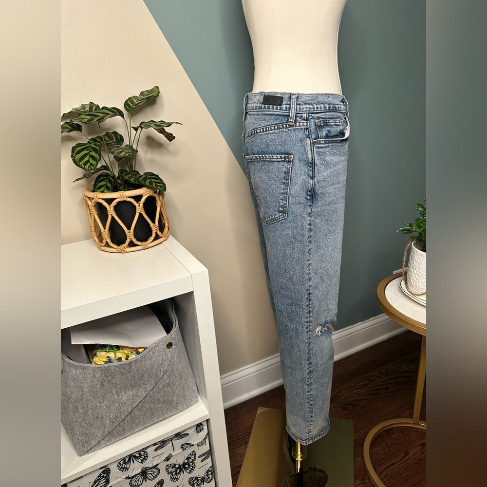 Le Jean by Charlie Gay Mia Relaxed Straight Jeans Distressed High-Rise Denim 28 - Picture 4 of 11